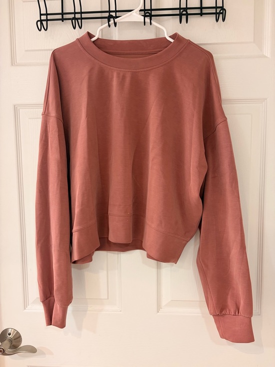 lululemon athletica Tops - Lululemon Perfectly Oversized Cropped Crew Softstreme Spiced Chai